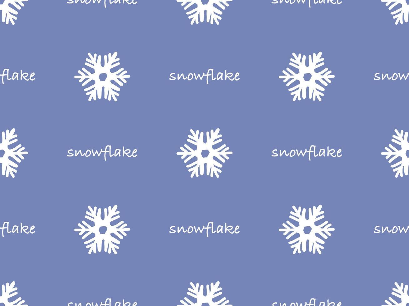 snö flaga tecknad serie karaktär sömlös mönster på blå bakgrund vektor
