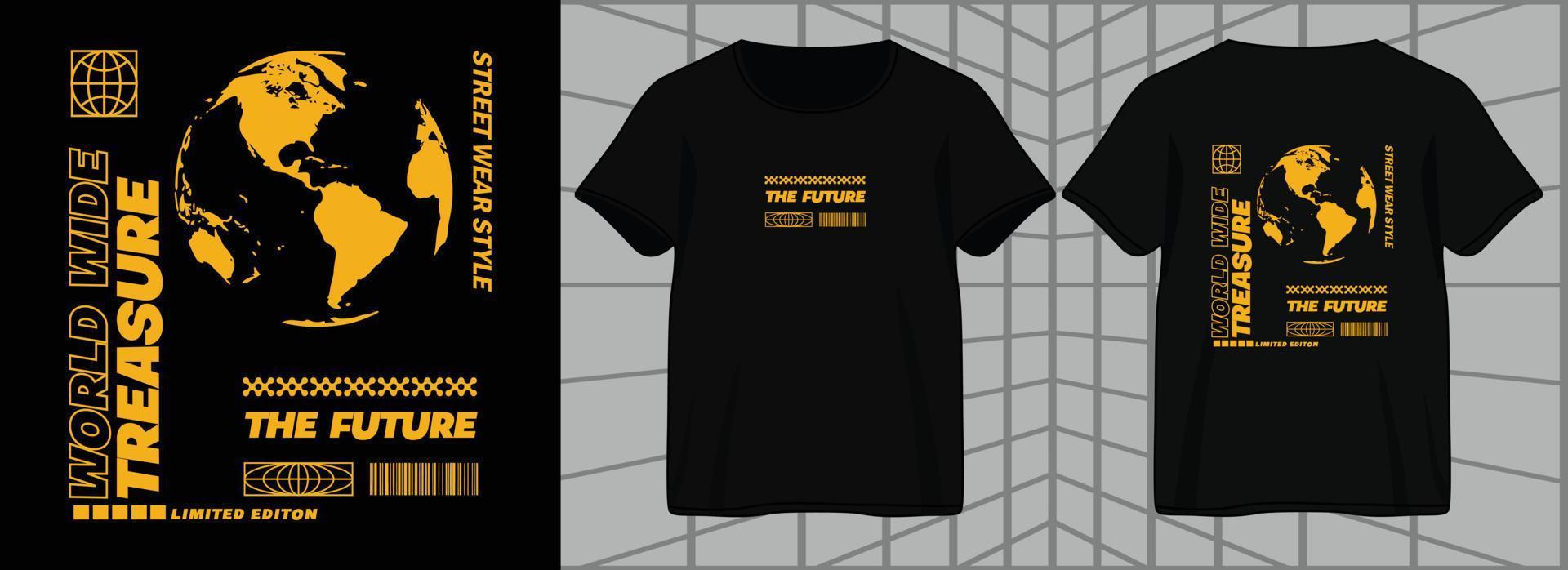 weltweiter Schatz für Streetstyle-T-Shirt-Designgrafik vektor