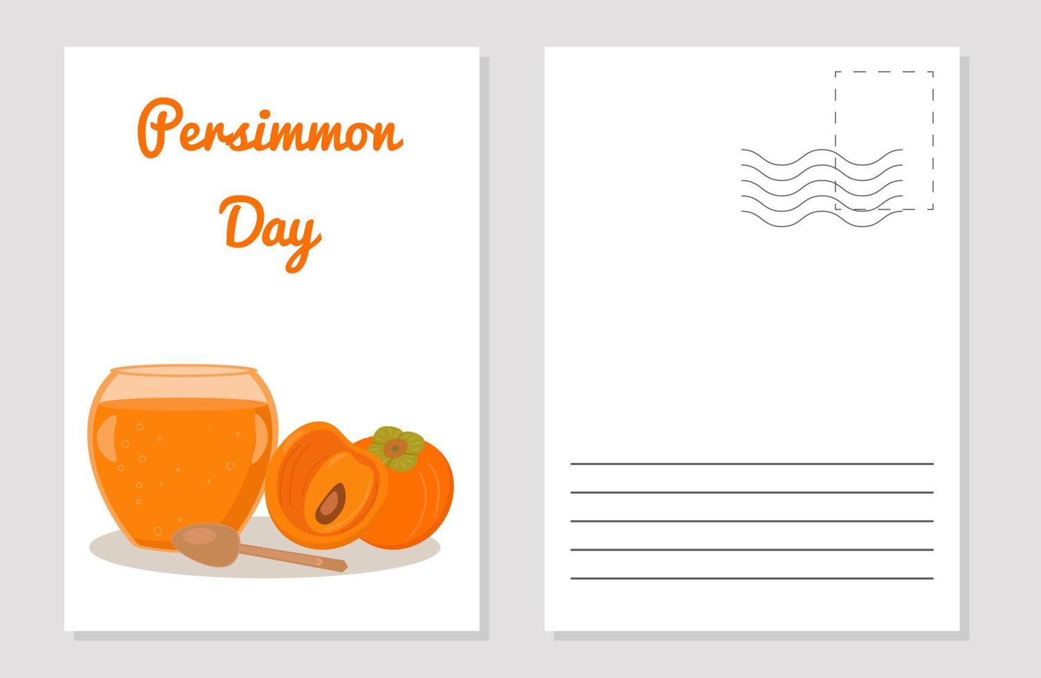 das layout der grußkarte persimmon day persimmon day fruchtmarmelade vektor