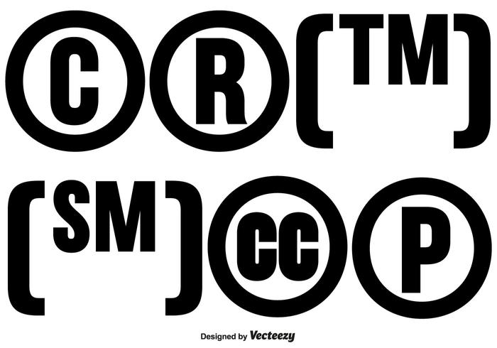 6 Vector Copyright Symbol Sammlung