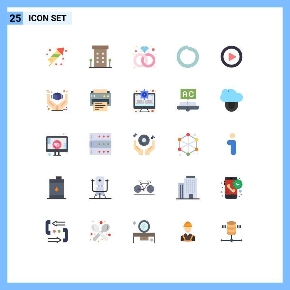 uppsättning av 25 modern ui ikoner symboler tecken för video media Lagra bricka bult redigerbar vektor design element