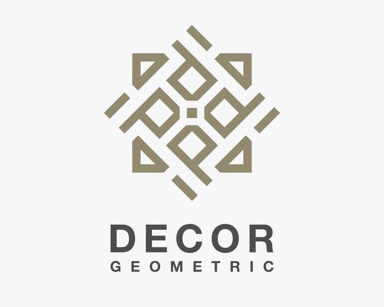 Raute dekorativ geometrische Dekoration Symmetrie elegante Zierlinie einfaches Vektor-Logo-Design vektor