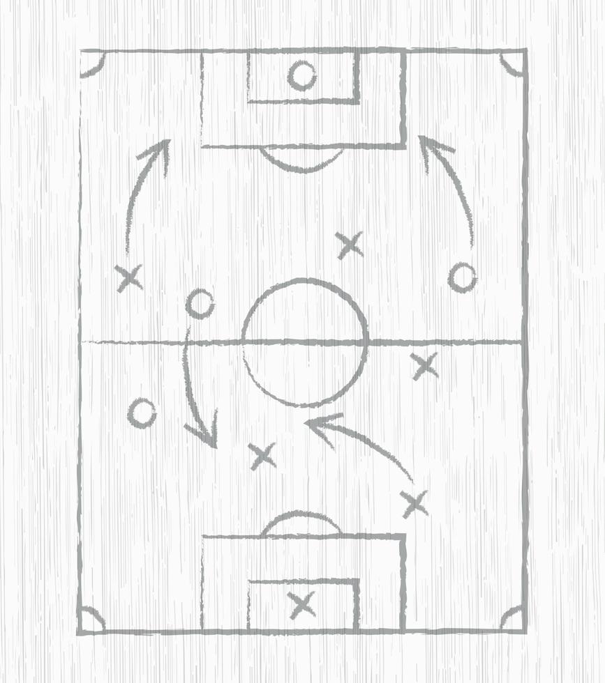 svarta tavlan bakgrund med målad officiell fotboll markeringar på vit trä- styrelse - vektor