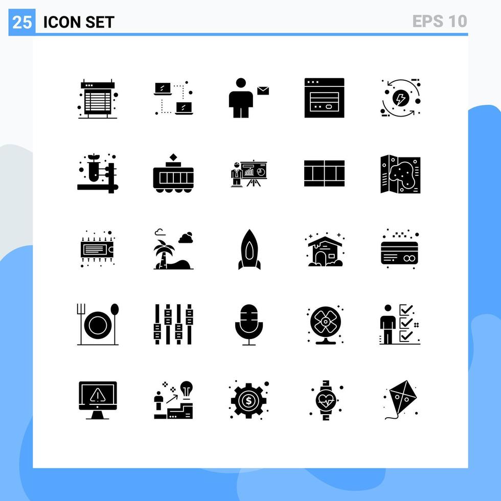 piktogram uppsättning av 25 enkel fast glyfer av marknadsföring kort överföra Bankomat mänsklig redigerbar vektor design element