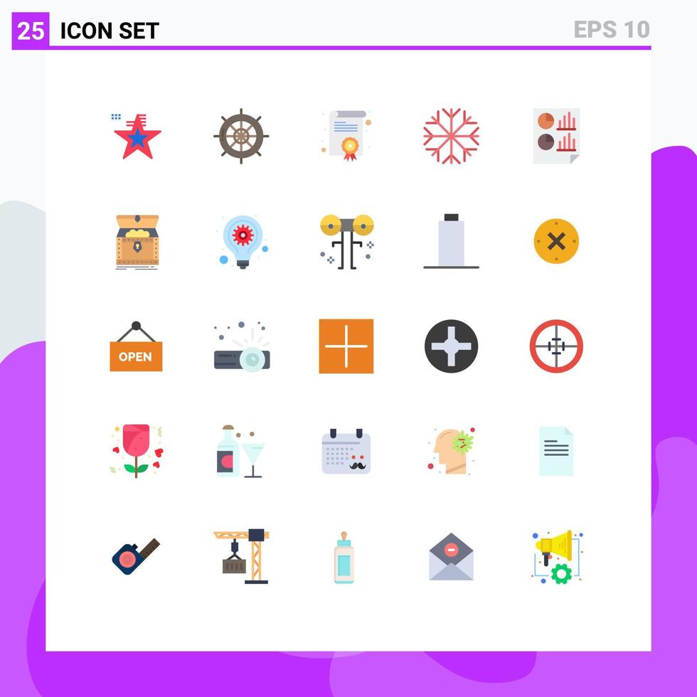grupp av 25 platt färger tecken och symboler för dokumentera analys resa väder natur redigerbar vektor design element