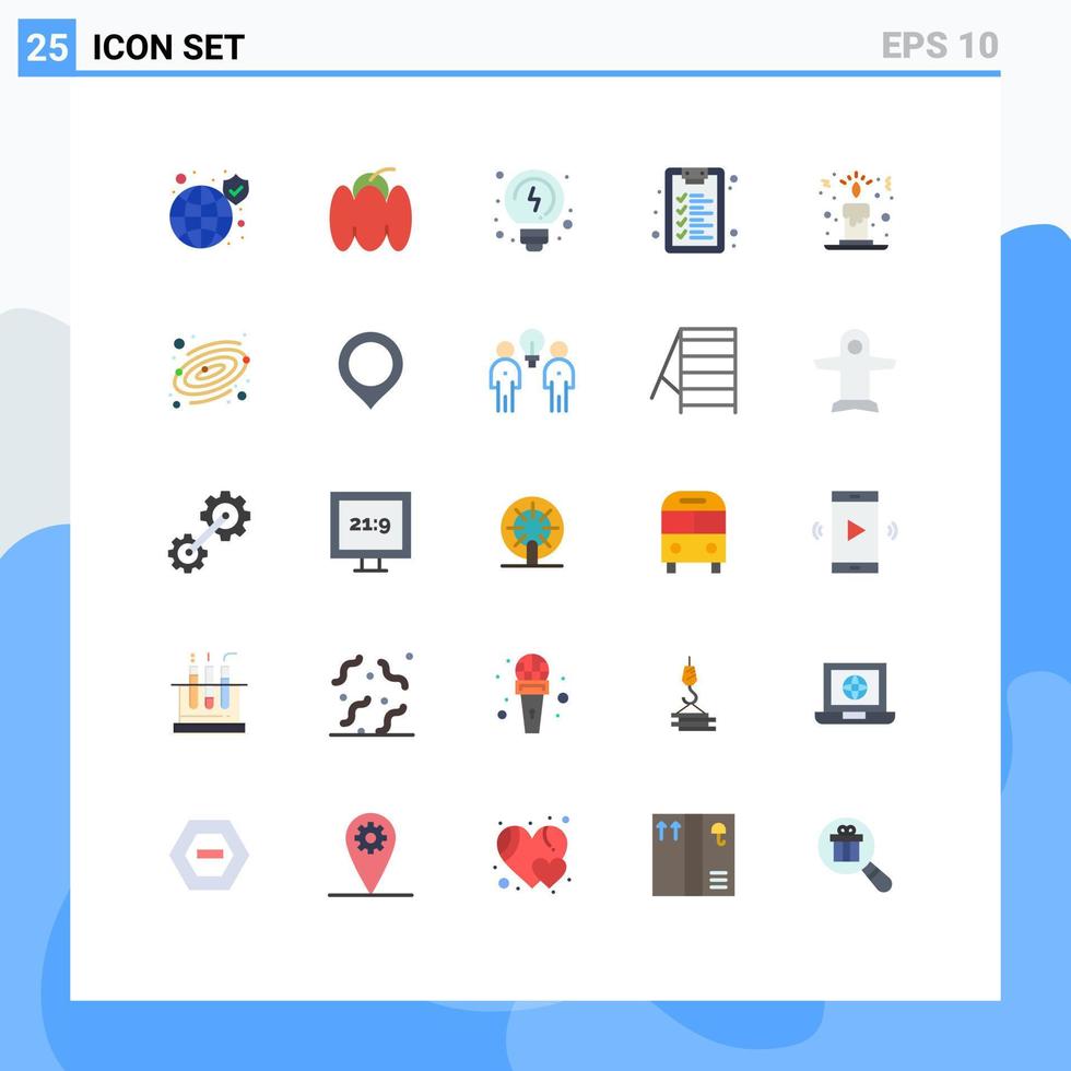 uppsättning av 25 kommersiell platt färger packa för ljus ljus ljus grönsaker inlärning checklista redigerbar vektor design element