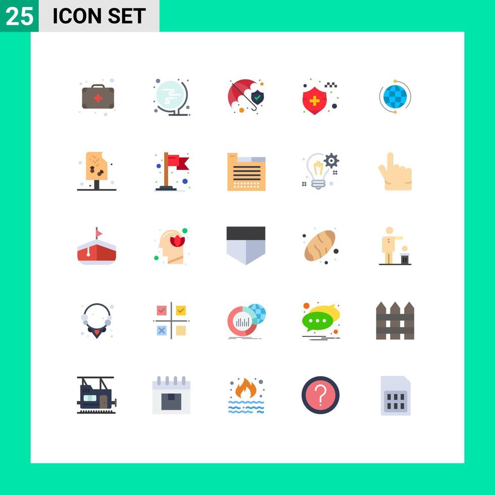 universell ikon symboler grupp av 25 modern platt färger av förbindelse företag skydd klot bil försäkring redigerbar vektor design element