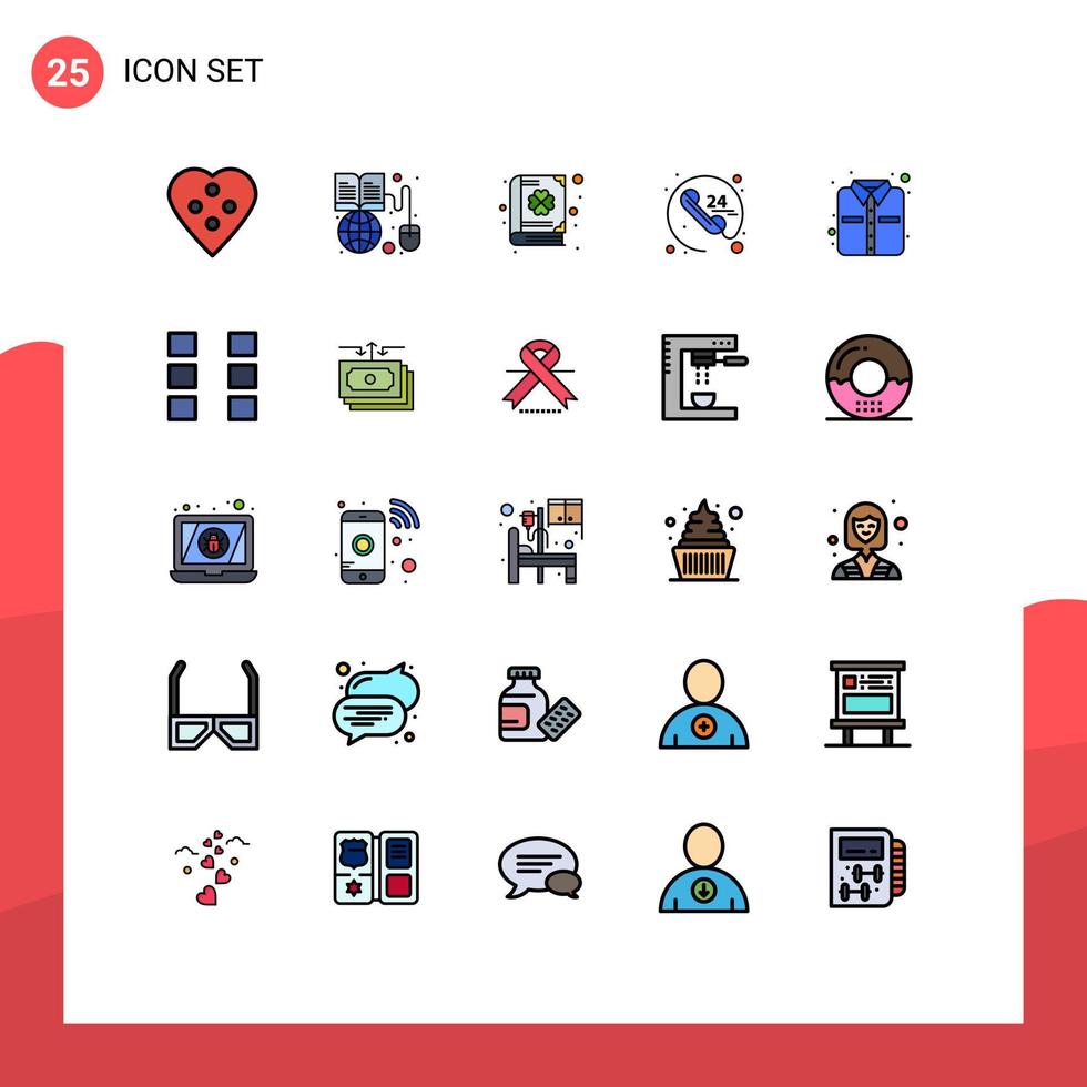 modern uppsättning av 25 fylld linje platt färger pictograph av service ring upp värld bred helst dag redigerbar vektor design element