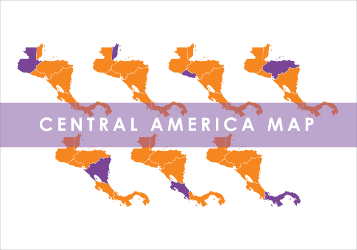 Orange Central America Map Vector