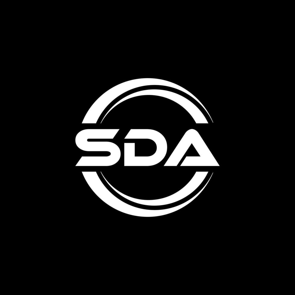 sda-Brief-Logo-Design in Abbildung. Vektorlogo, Kalligrafie-Designs für Logo, Poster, Einladung usw. vektor