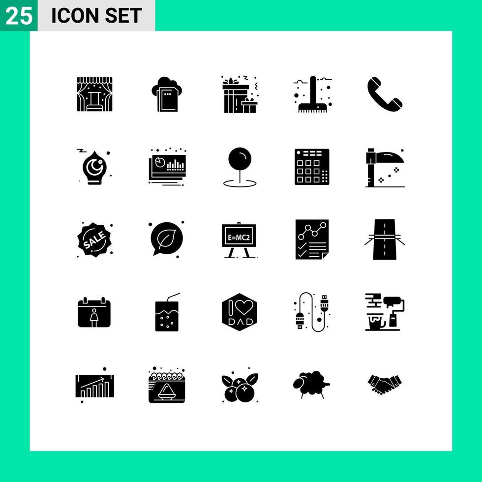 25 universell fast glyf tecken symboler av ring upp trädgård gåva gaffel höst redigerbar vektor design element