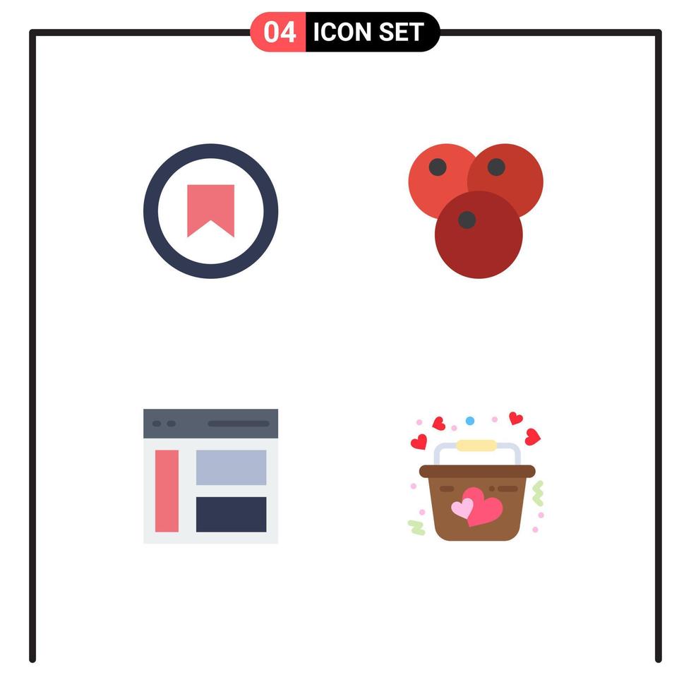 4 universell platt ikon tecken symboler av gränssnitt vänster användare frukt användare redigerbar vektor design element
