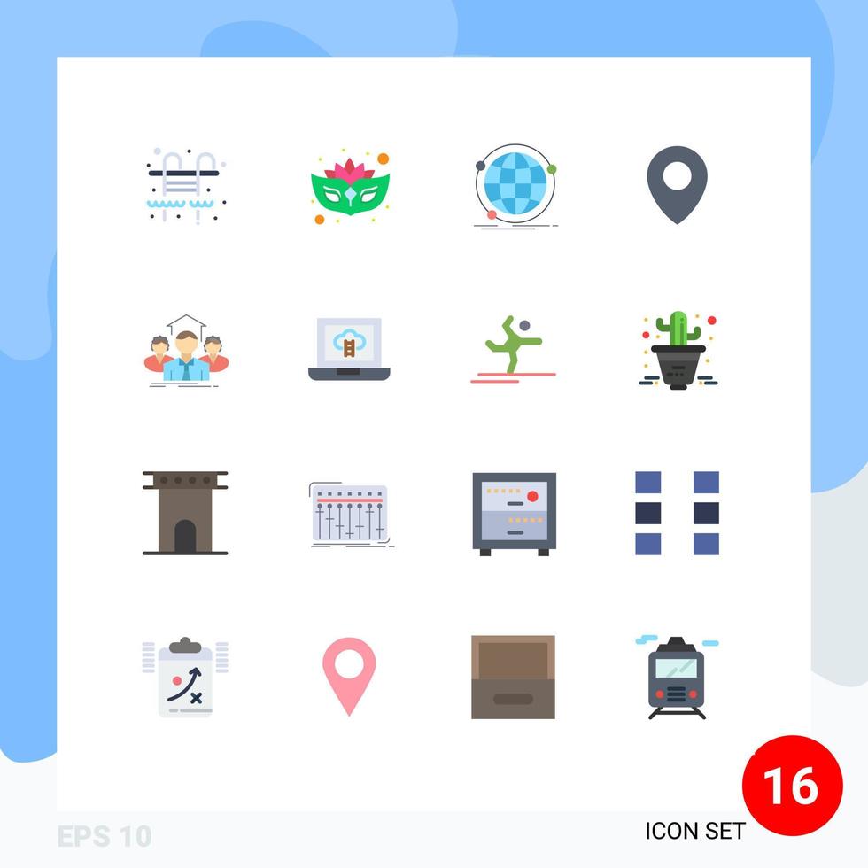 16 kreativ ikoner modern tecken och symboler av grupp företag internet team Karta redigerbar packa av kreativ vektor design element