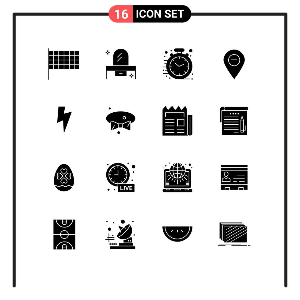 redigerbar vektor linje packa av 16 enkel fast glyfer av Twitter markör snabb Karta minimera redigerbar vektor design element