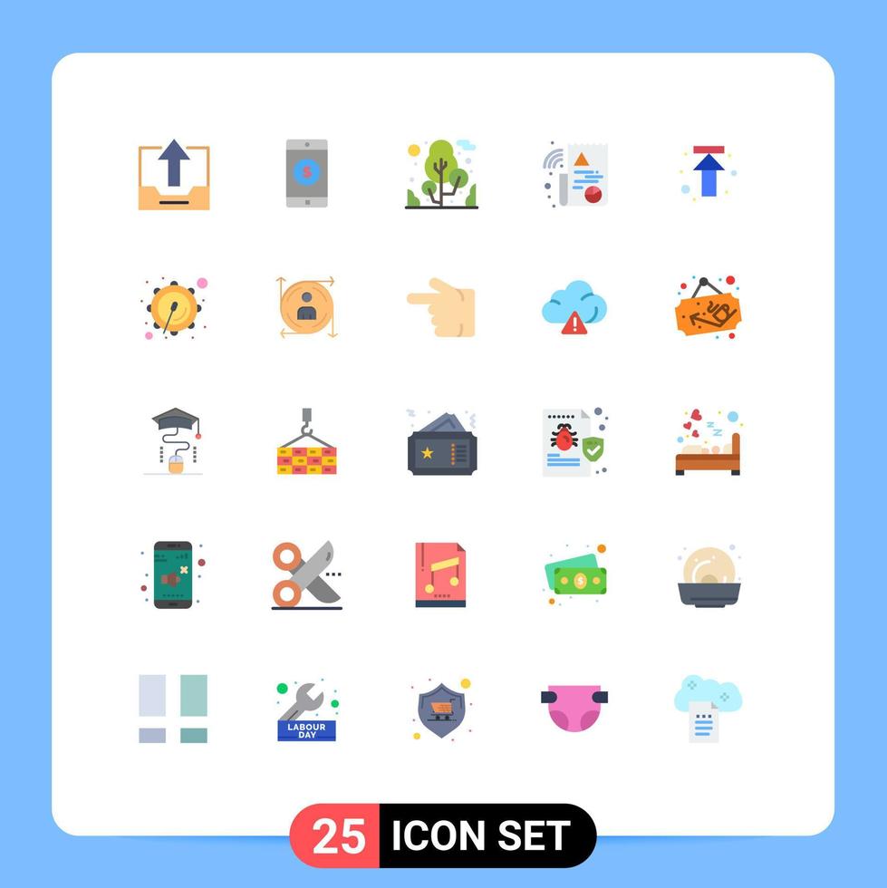 användare gränssnitt packa av 25 grundläggande platt färger av upp pil dollar fil digital redigerbar vektor design element