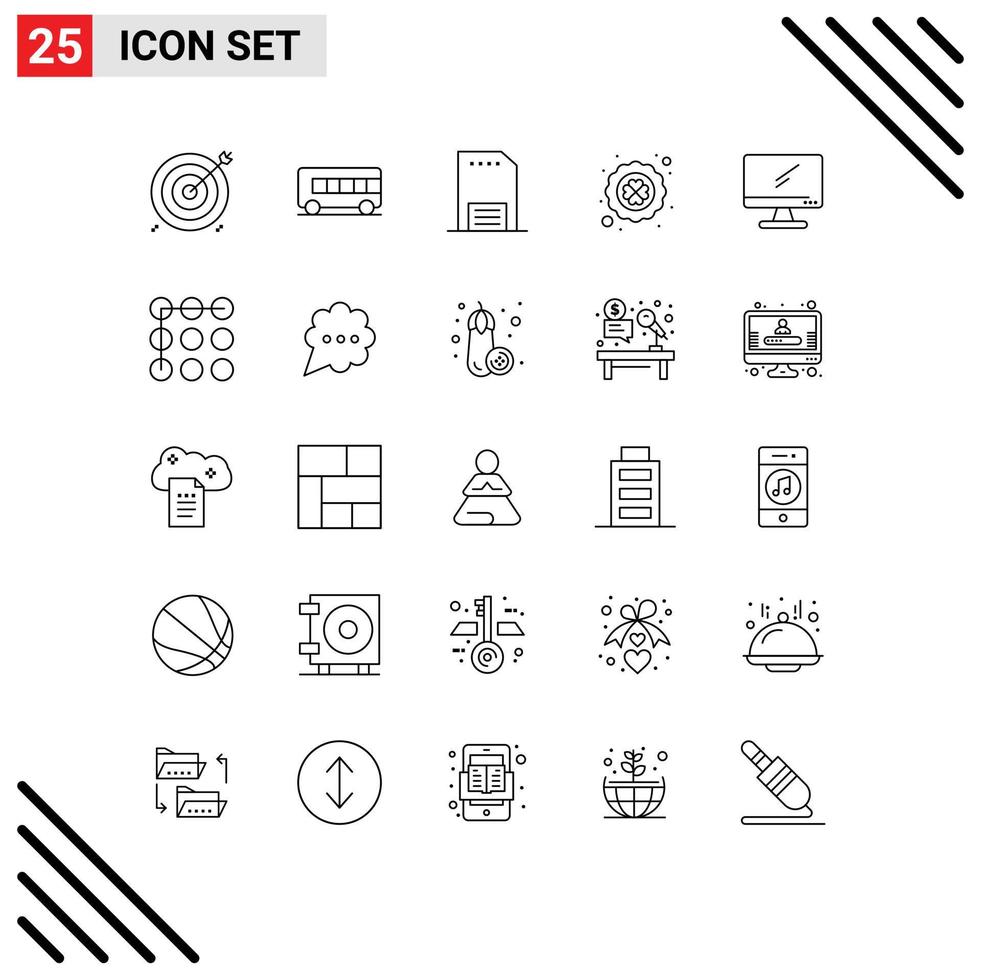 25 kreative Symbole moderne Zeichen und Symbole der Computerblattwerbung vierblättriges Kleeblattpapier bearbeitbare Vektordesignelemente vektor