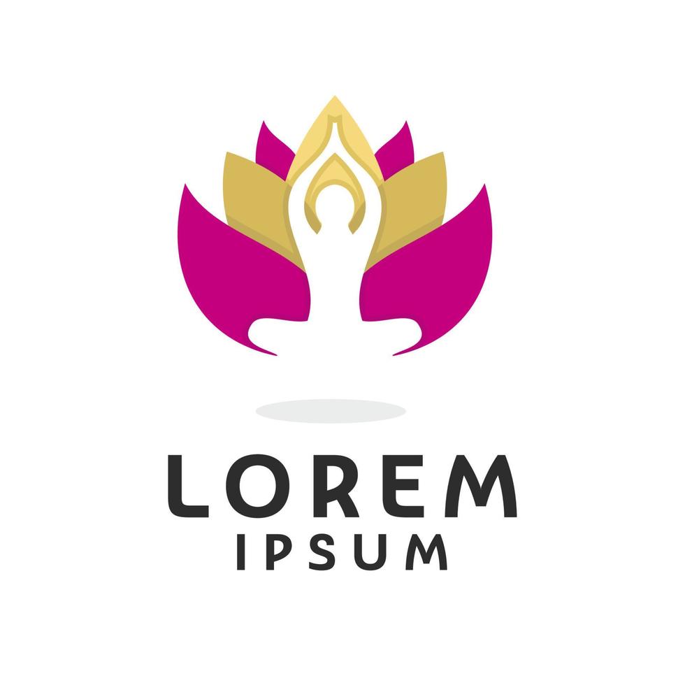 lotus yoga logotyp design mall vektor