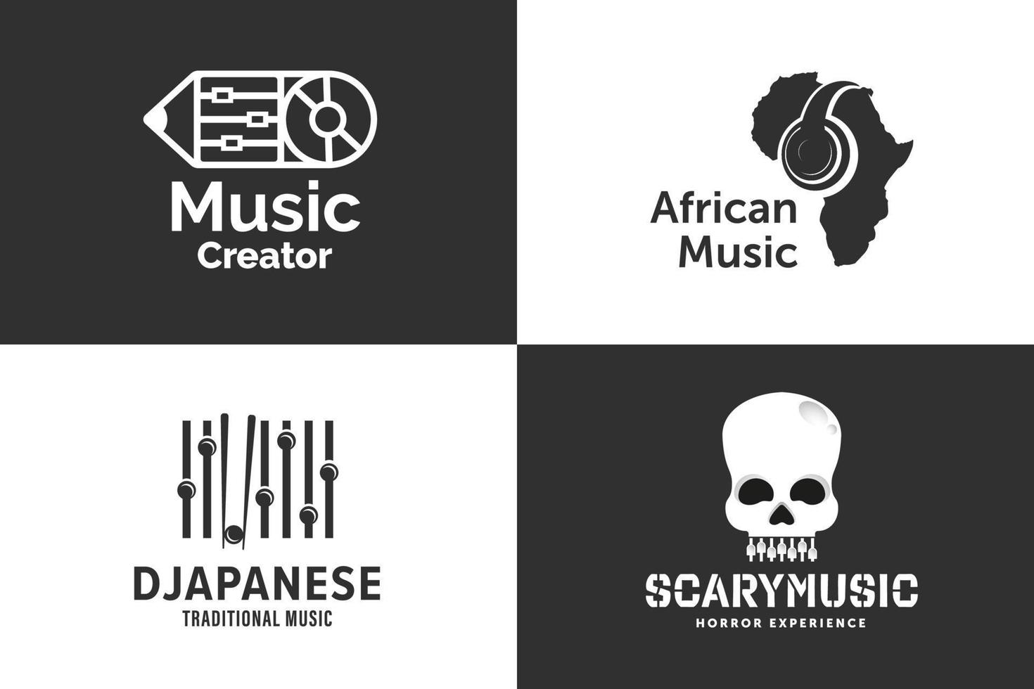 samling av musik logotyp design mall vektor