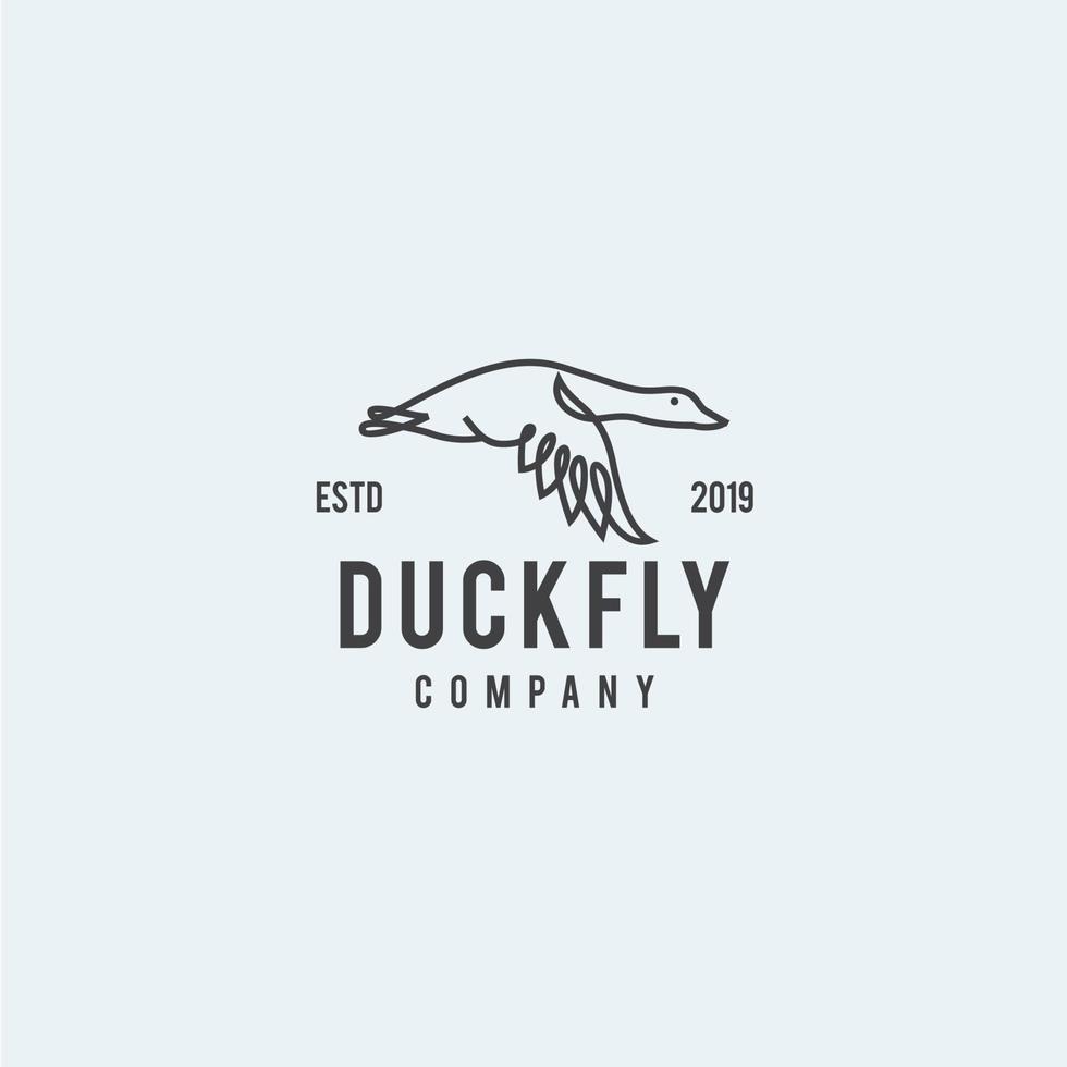 Inspiration für die Designvorlage für das Logo der fliegenden Ente - Vektor