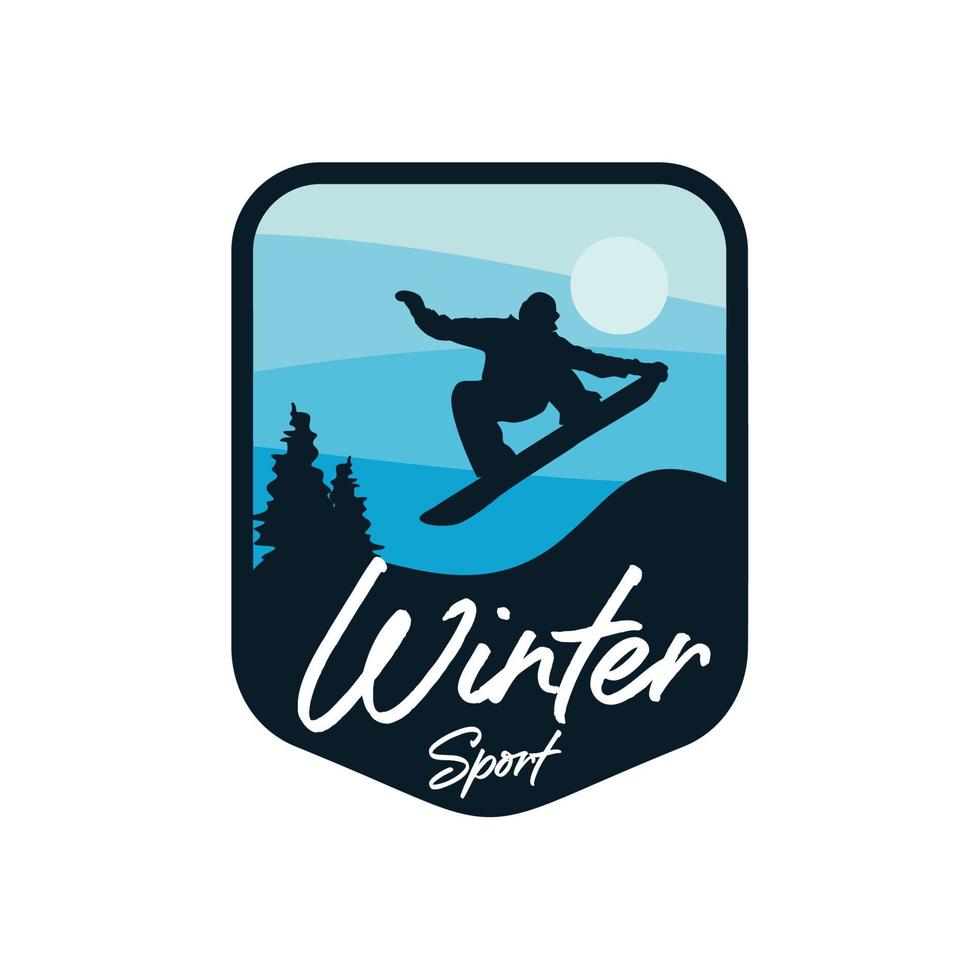 vinter- sport logotyp design mall vektor