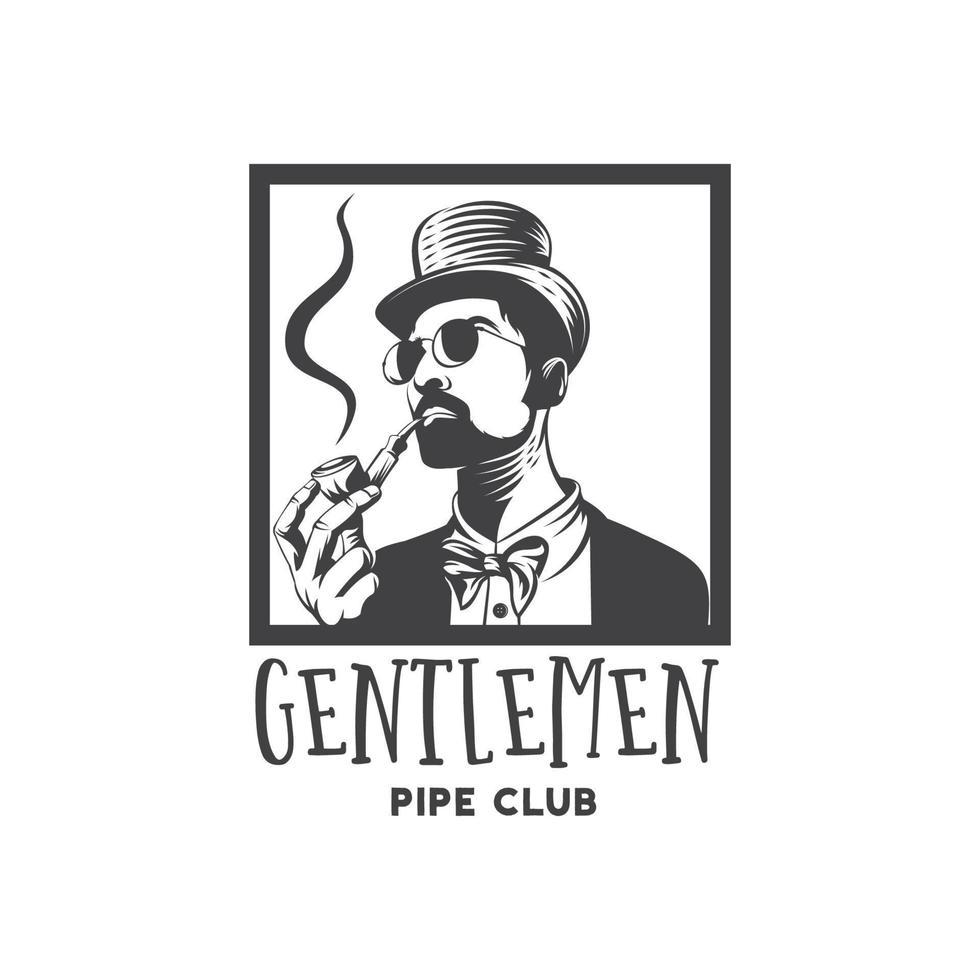 Inspiration für die Designvorlage für das Logo des Gentlemen Pipe Club vektor