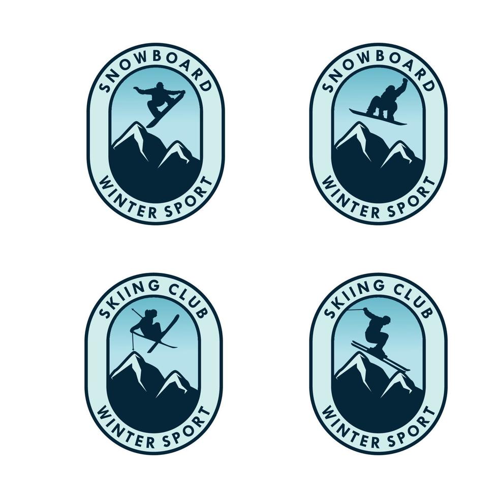 uppsättning av vinter- sport logotyp design mall vektor