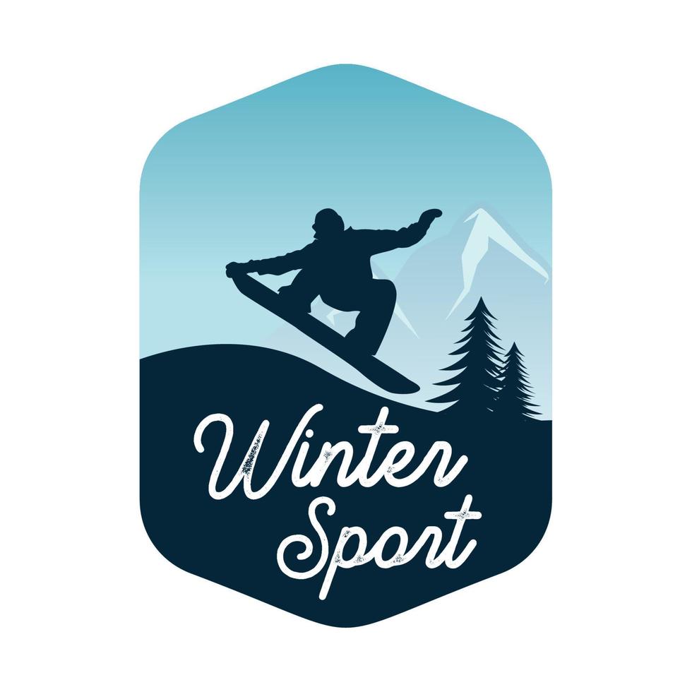 vinter- sport logotyp design mall vektor