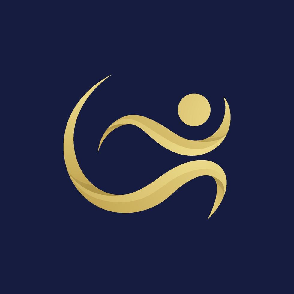 Luxus abstrakte Menschen Logo-Design-Vorlage vektor