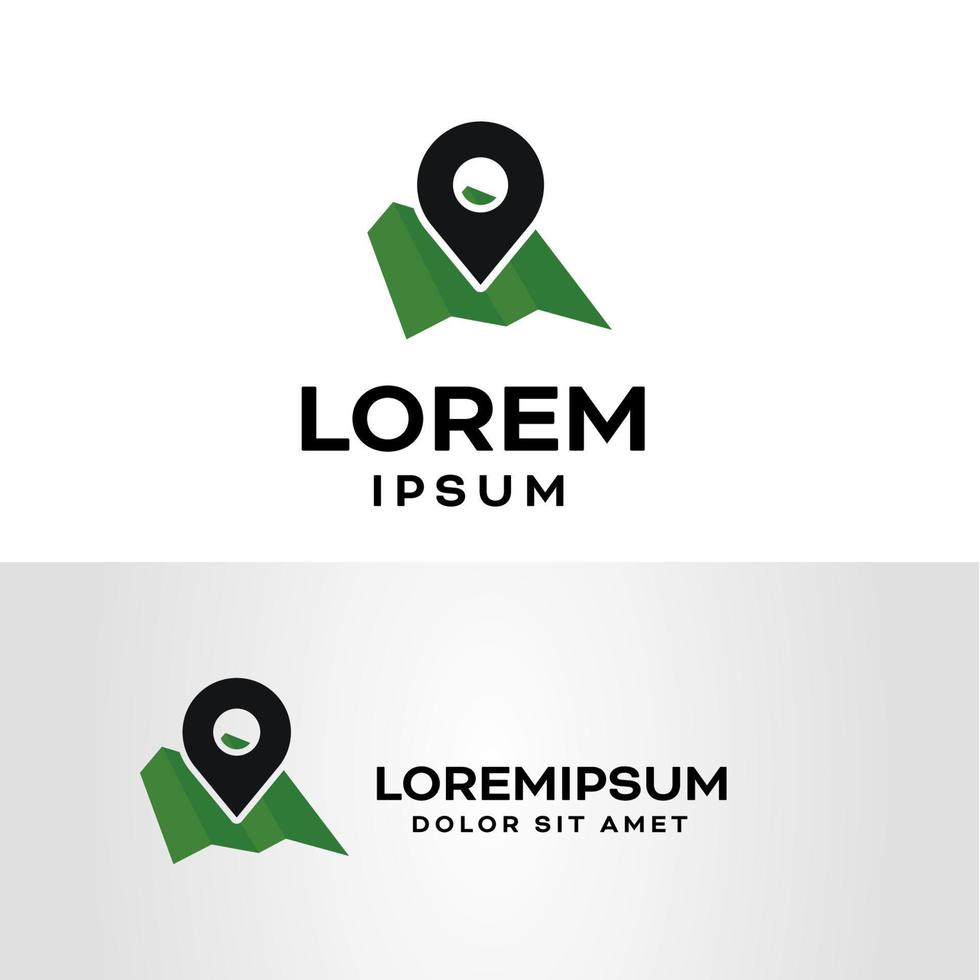 Karten-Location-Logo-Design-Vorlage mit weißem Hintergrund vektor