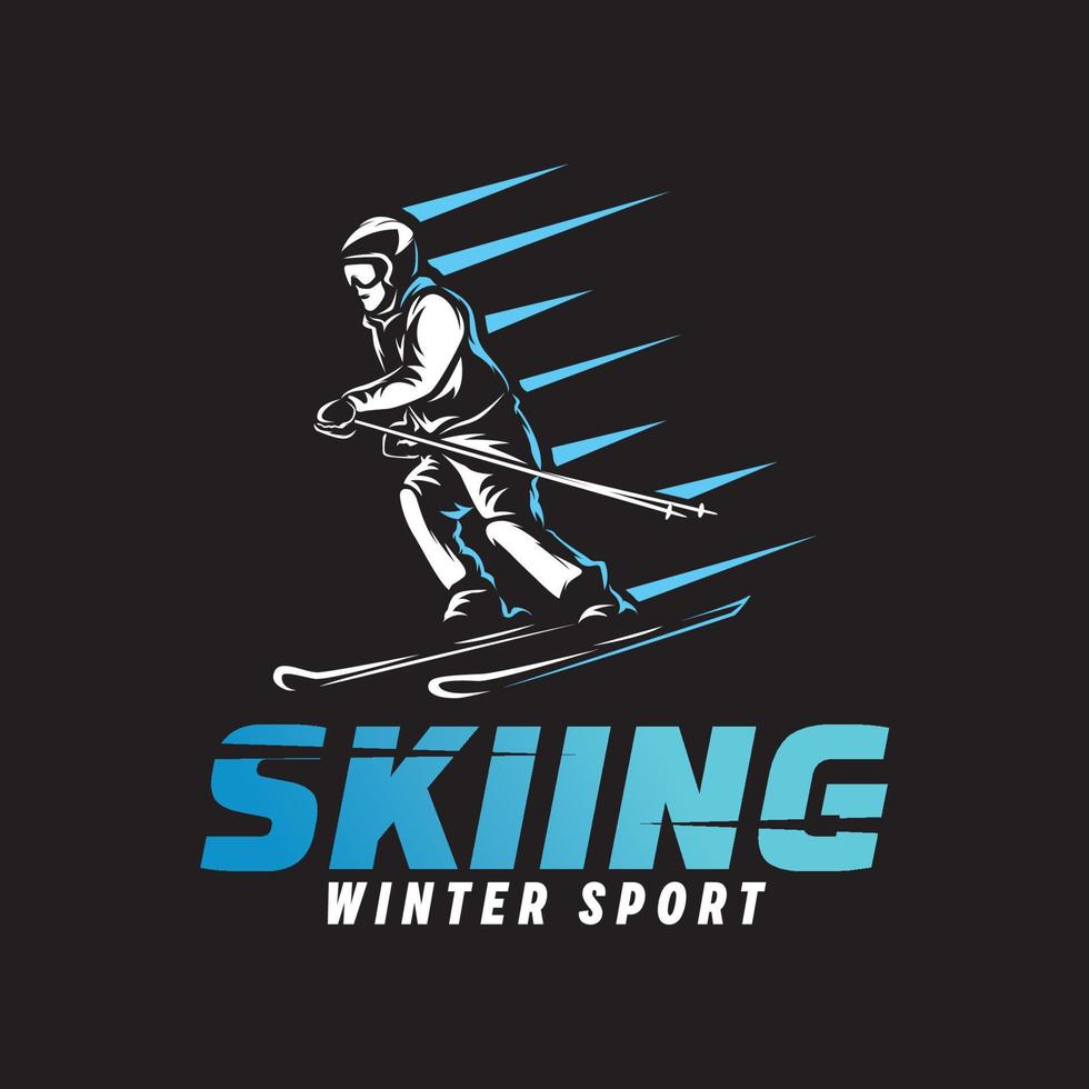 Hockey-Sport-Logo. Wintersport-Logo-Design-Vorlage vektor