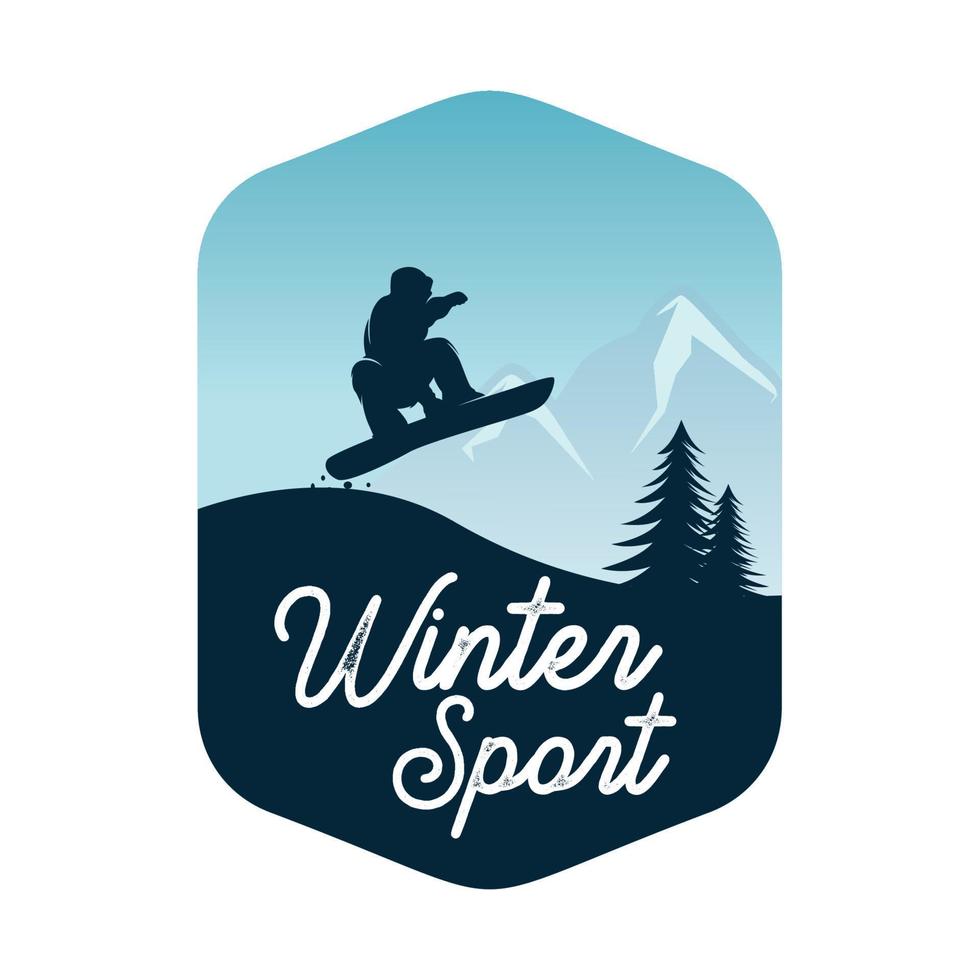 Wintersport-Logo-Design-Vorlage vektor