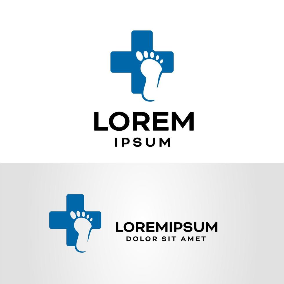 fot hälsa logotyp design mall med vit bakgrund vektor