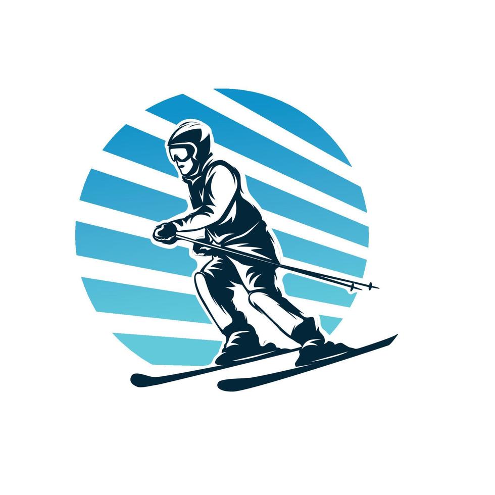 Wintersport-Logo-Design-Vorlage vektor
