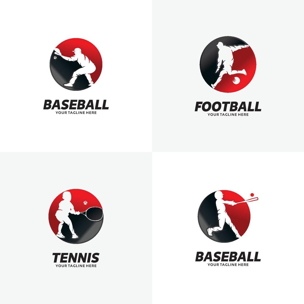 uppsättning av sport logotyp design mallar vektor