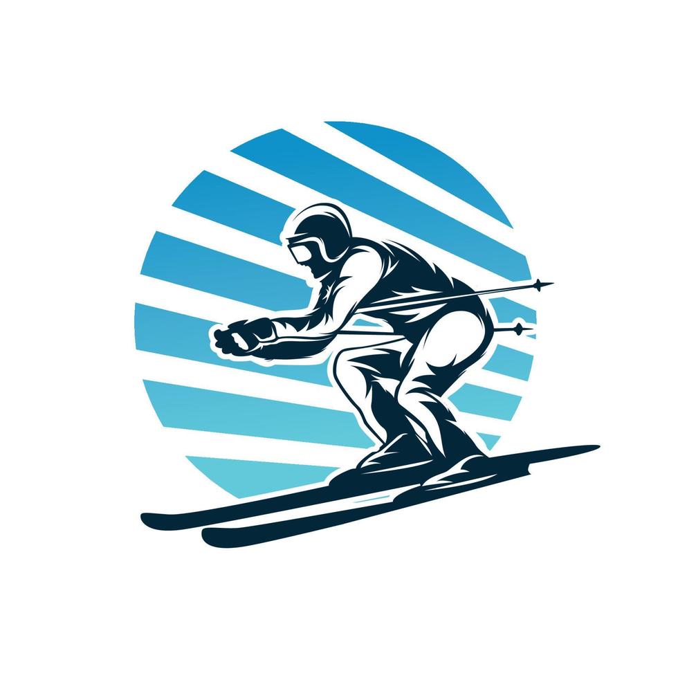 Wintersport-Logo-Design-Vorlage vektor