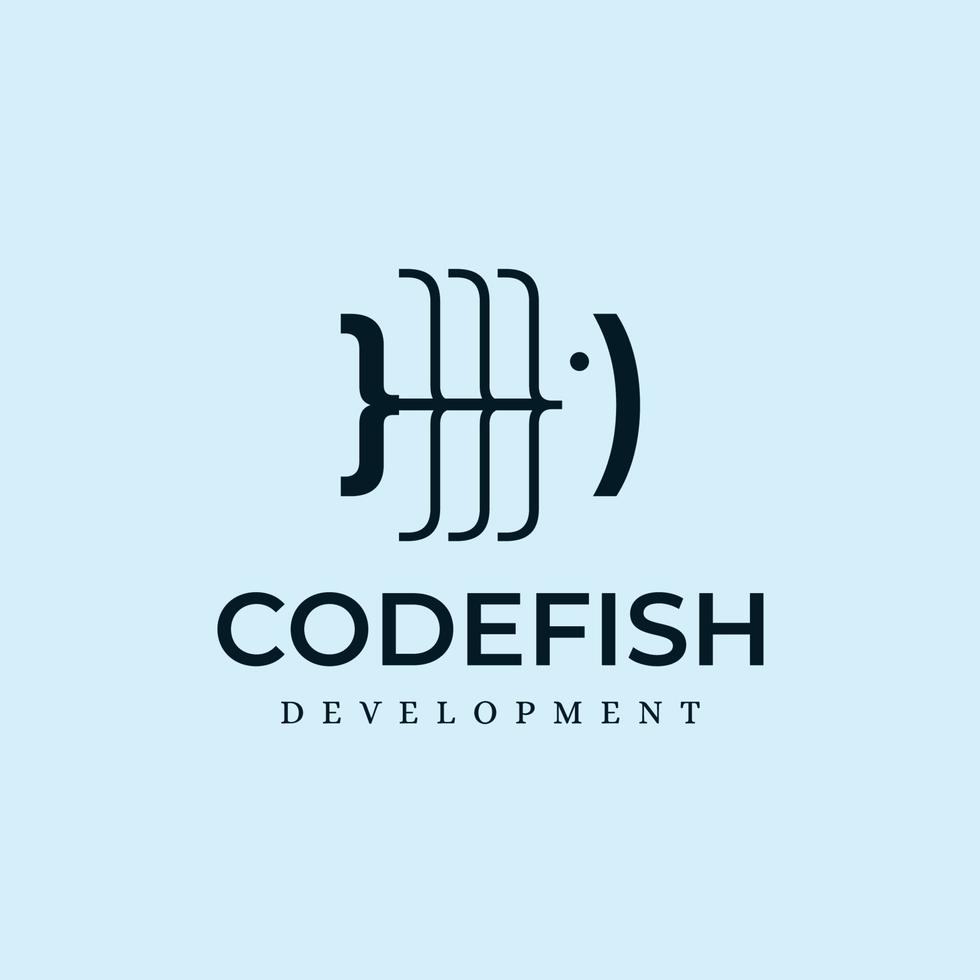 Code-Fisch-Logo-Design-Vorlage Inspiration - Vektor