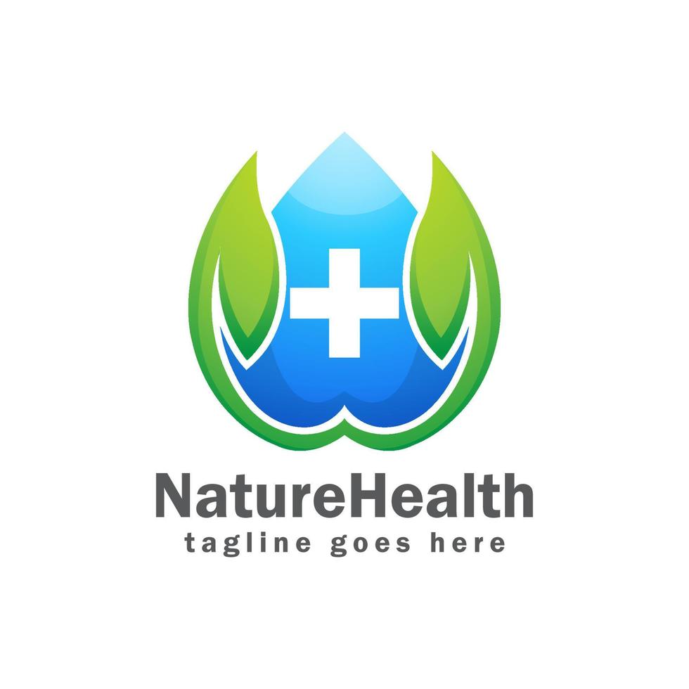 natur hälsa logotyp design mall vektor