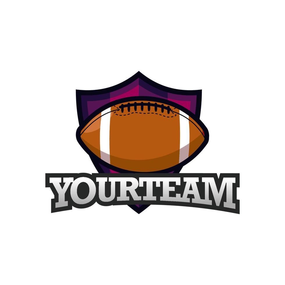 amerikan fotboll eller rugby sport emblem logotyp design mall vektor