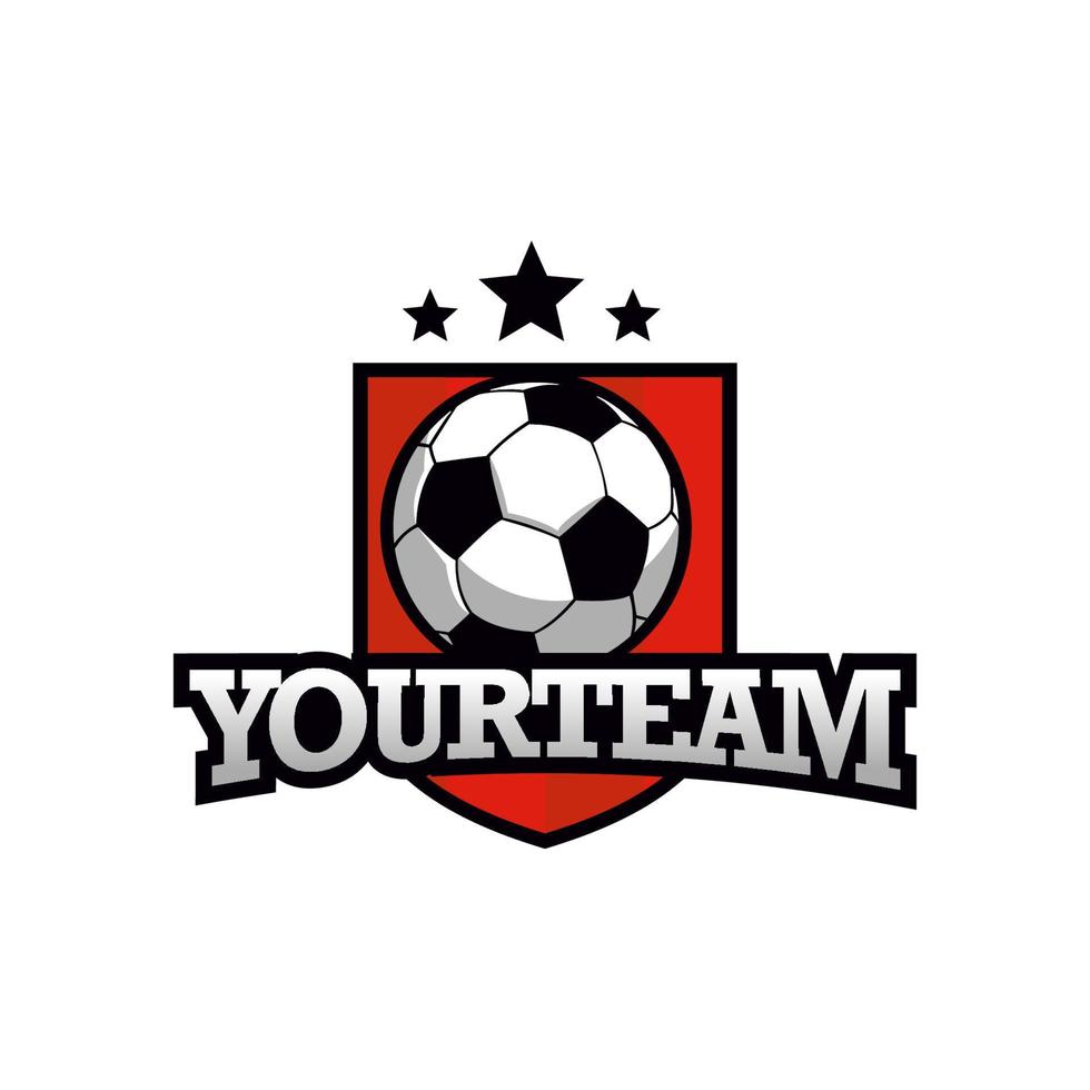 fotboll emblem logotyp design mall med vit bakgrund vektor