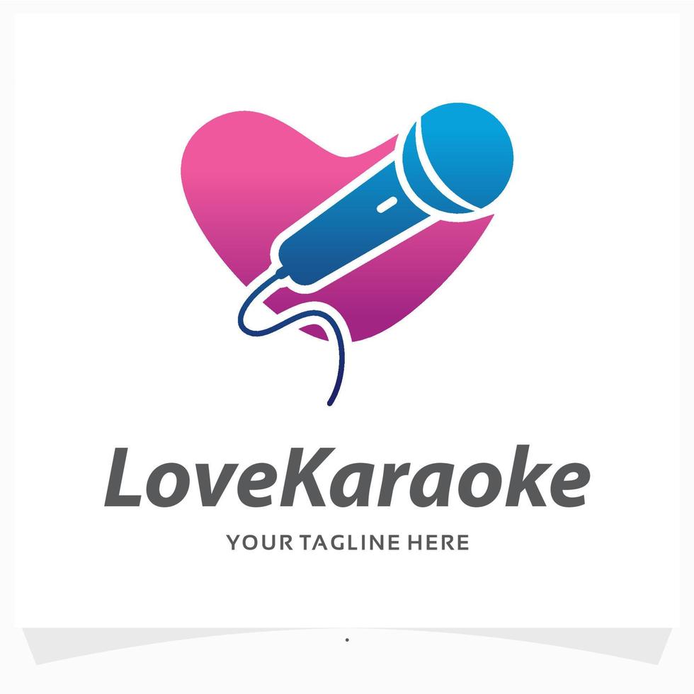 kärlek karaoke logotyp design mall vektor