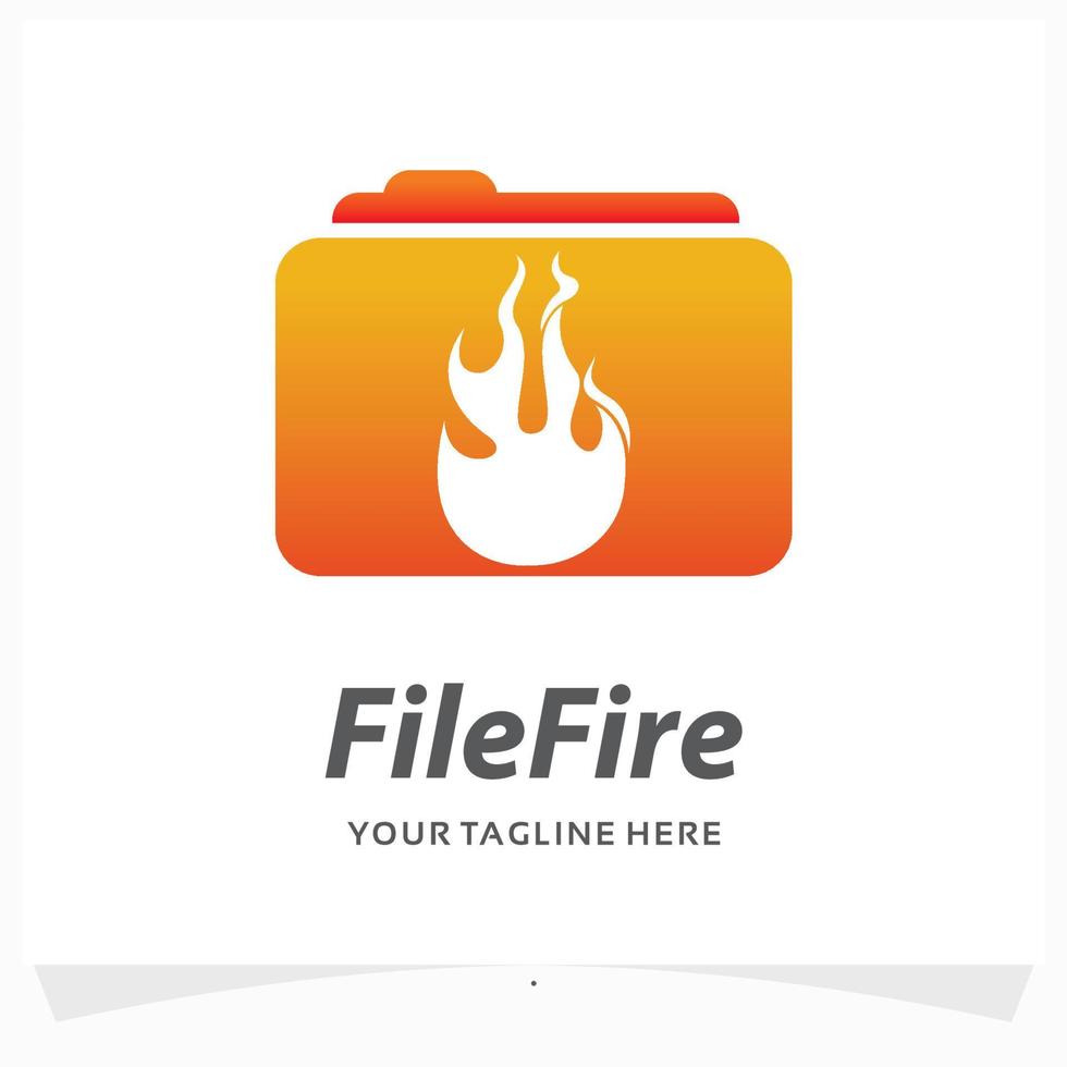 Datei-Feuer-Logo-Design-Vorlage vektor