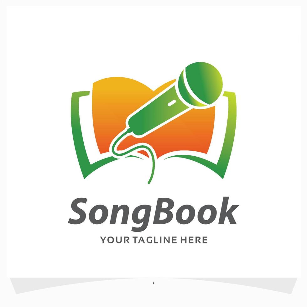 Songbuch-Logo-Design-Vorlage vektor