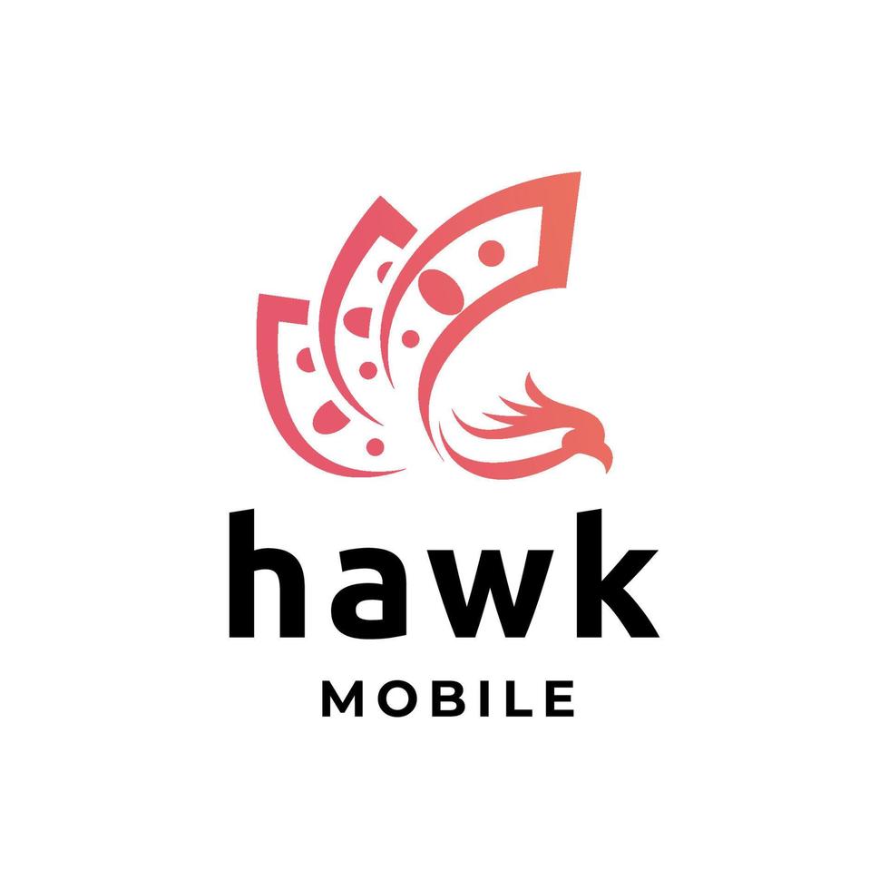 Inspiration für Designvorlagen für das mobile Logo von Hawk vektor