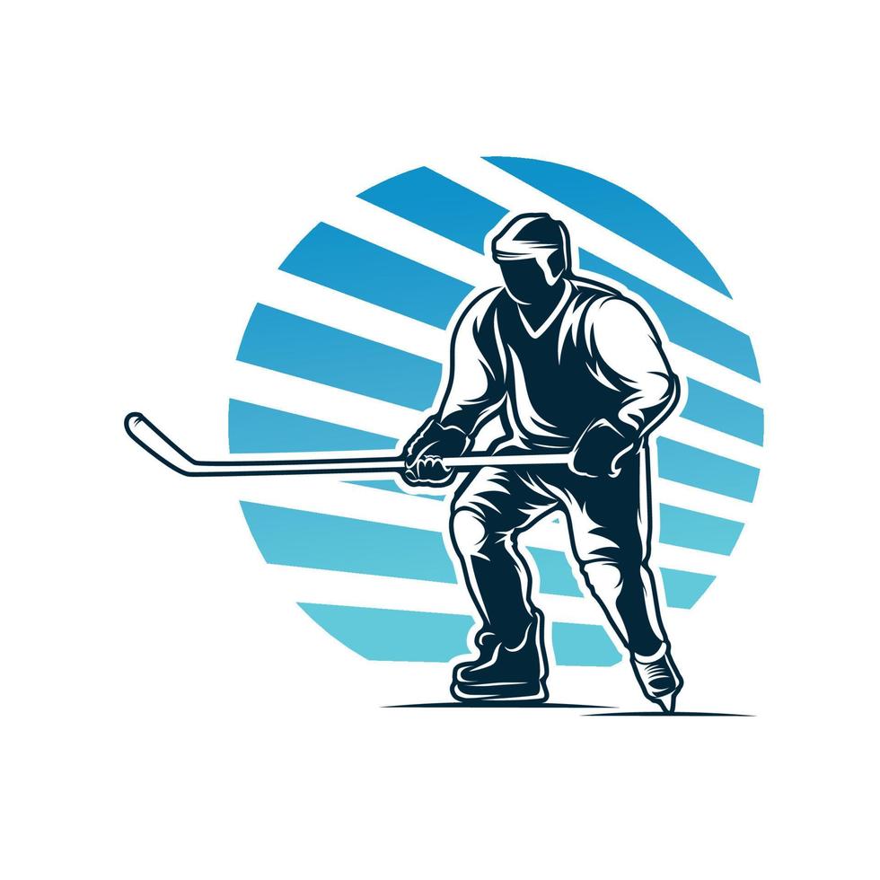 Hockey-Sport-Logo. Wintersport-Logo-Design-Vorlage vektor