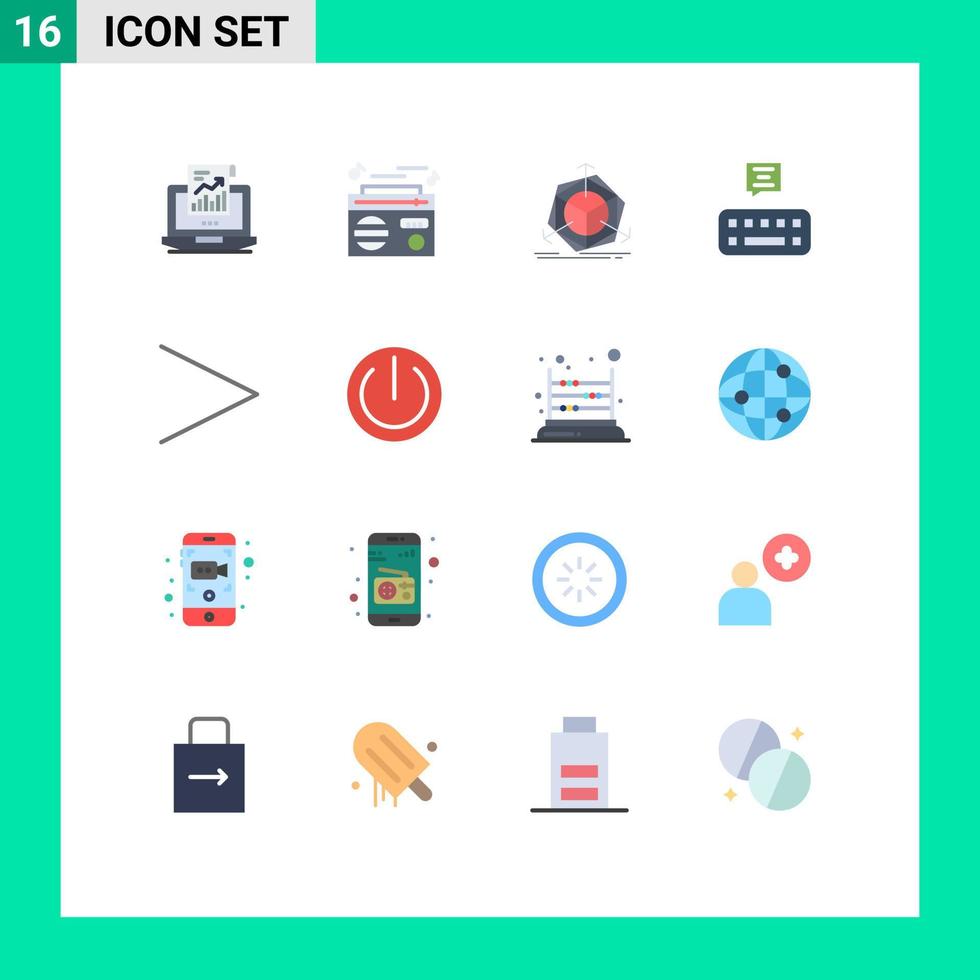 Stock Vector Icon Pack mit 16 Zeilenzeichen und Symbolen für das nächste Mail-Audio-Chat-Objekt, editierbares Paket mit kreativen Vektordesign-Elementen