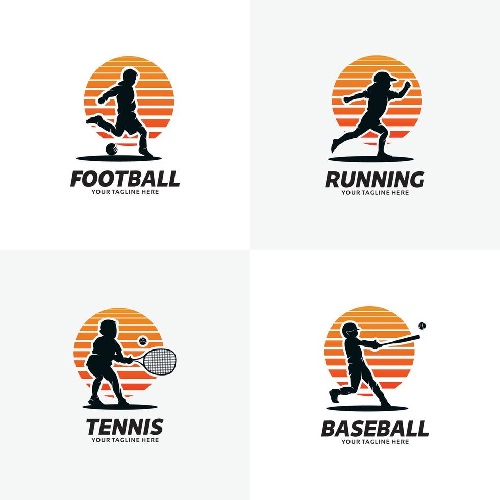 uppsättning av sport logotyp design mallar vektor