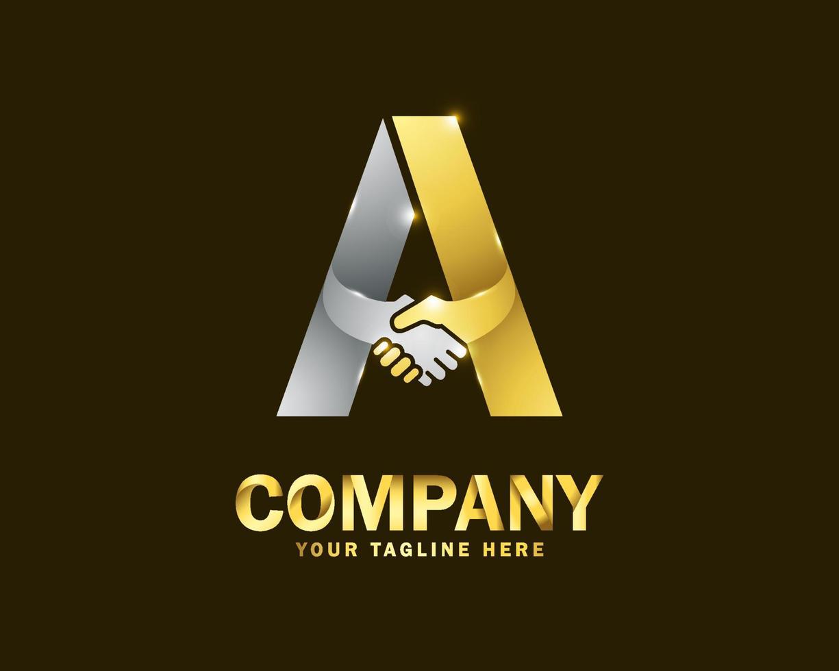 luxus gold brief a deal logo design vorlage vektor