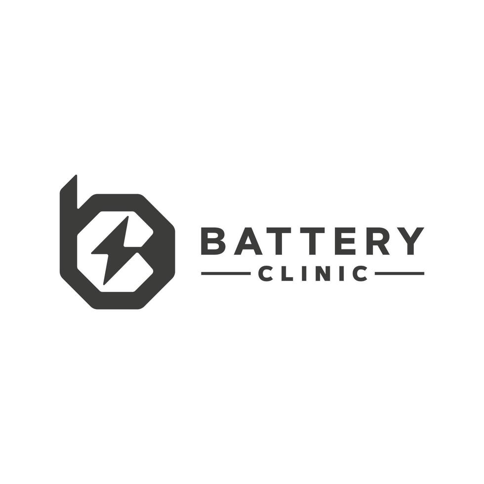 Moderne Logo-Designvorlage für Batteriekliniken vektor