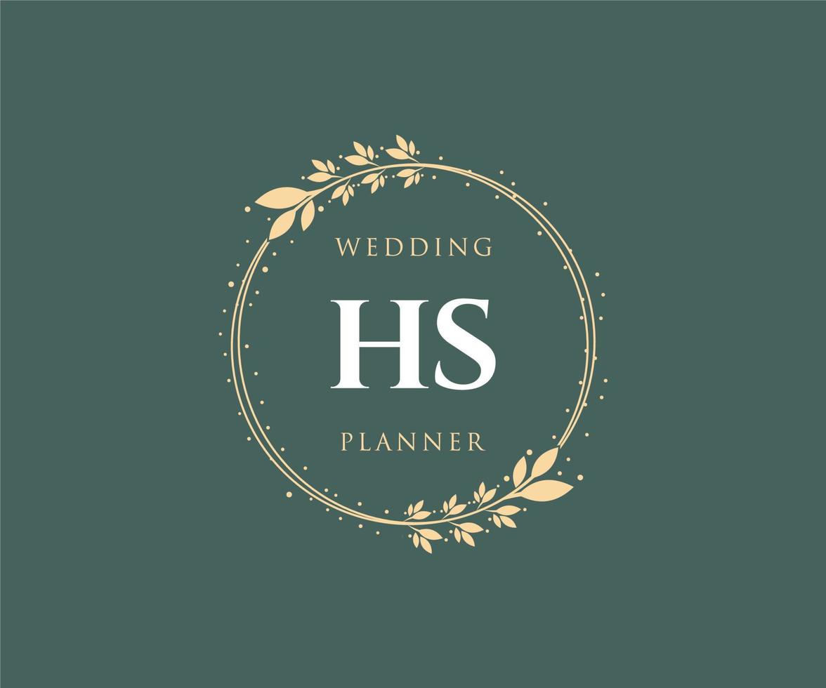 hs initialen brief hochzeitsmonogramm logos sammlung, handgezeichnete moderne minimalistische und florale vorlagen für einladungskarten, save the date, elegante identität für restaurant, boutique, café im vektor