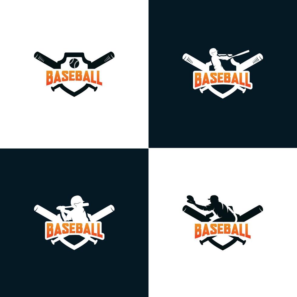 uppsättning av baseboll logotyp design mallar vektor